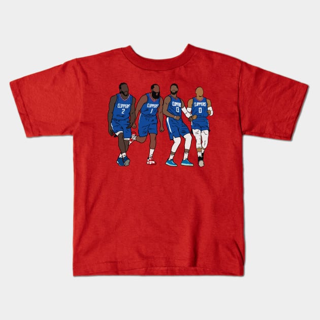 Kawhi, Harden, PG & Russ Kids T-Shirt by rattraptees
